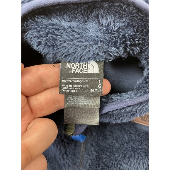 The North Face Campshire Jacket Boys L Blue Fleece Sherpa Full Zip Softshell - Picture 6 of 7